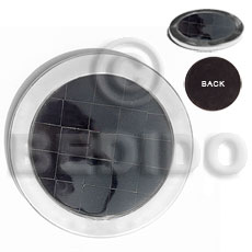 stainless metal coaster  inlaid blacktab shell - Home