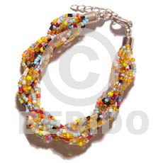 12 rows multicolored twisted glass beads - Home