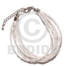 6 rows white/clear multi layered glass beads - Home