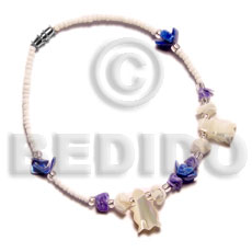 fetish luhuanus turtle  shells & white glass beads combination - Home