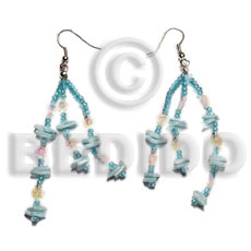 dangling white rose  multicolored sequins / aqua blue - Home