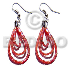 dangling looped red cut beads - Home
