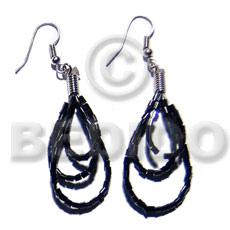 dangling looped black cut beads - Home