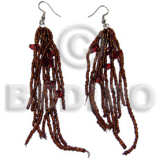 dangling brown glass beads  resin nuggets - Home