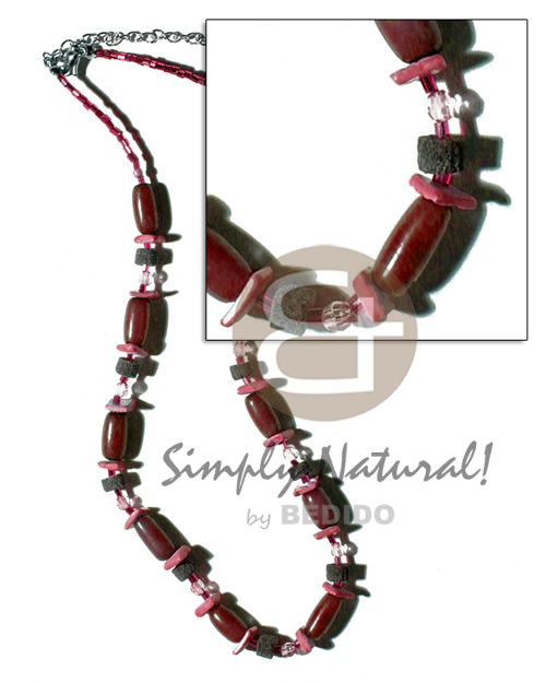 buri,colored white rose & limestone combination  cut beads & acrylic crystals /  maroon tones - Home