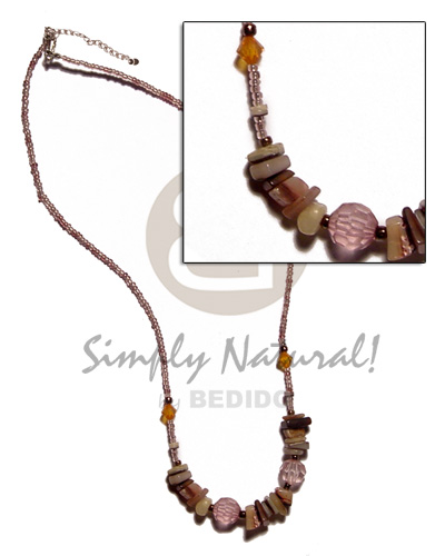 glass beads  brownlip nuggets accent - Home
