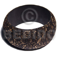 nat. wood bangle in black and gold metallic splashing and textured brush painting ht=38mm thickness=10mm inner diameter=65mm - Wooden Bangles