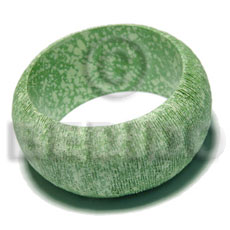 h=40mm thickness=10mm inner diameter=65mm nat. wood bangle in marbled texture brush paint / green tones - Wooden Bangles
