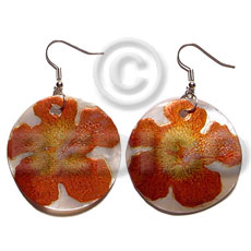 dangling 35mm round handpainted/embossed hammershell - Home