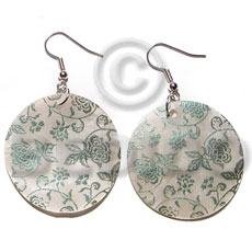 dangling 35mm round handpainted/embossed hammershell - Home