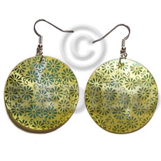 dangling 35mm round handpainted/embossed hammershell - Home