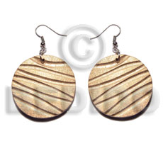dangling 35mm round wood beads in metallic gold - Home