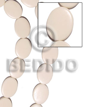 flat oval white bone 5x20x26mm - Home