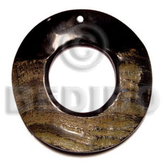 round 80mm  black horn - Horn Pendant Bone Pendants