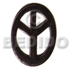 horn peace sign 45mm - Horn Pendant Bone Pendants