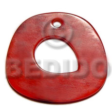 40mm irregular shaped red horn - Horn Pendant Bone Pendants