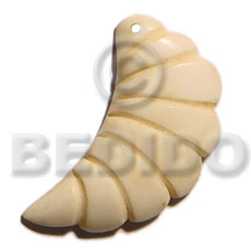 35mm  natural white bone  groove - Horn Pendant Bone Pendants