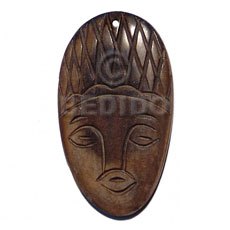 50mmx28mm burn bone aztec god - Horn Pendant Bone Pendants