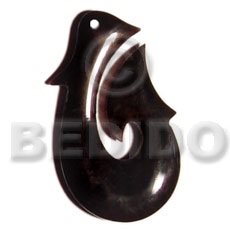 horn fish hook 45mm - Horn Pendant Bone Pendants