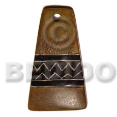 aztec carving natural horn 45mm - Horn Pendant Bone Pendants
