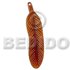 40mmx15mm golden amber horn leaf - Horn Pendant Bone Pendants