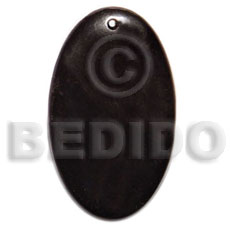 40mmx20mm oval black  horn - Horn Pendant Bone Pendants