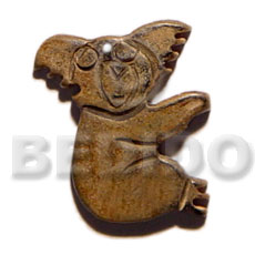 40mm koala bear golden burn bone - Horn Pendant Bone Pendants