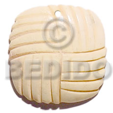 40mmx40mm square white bone  groove - Horn Pendant Bone Pendants