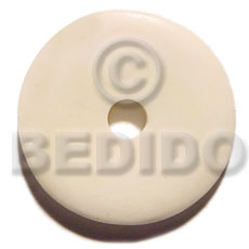 40mm round white bone  10mm center hole - Horn Pendant Bone Pendants