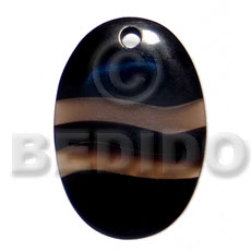 50mmx35mm oval black horn  golden amber horn combination - Horn Pendant Bone Pendants