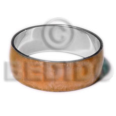 laminated orange capiz  in 1 inch  stainless metal / 65mm in diameter - Shell Bangles