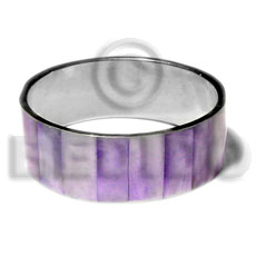 laminated lavender hammershell in 1 inch  stainless metal / 65mm in diameter - Shell Bangles