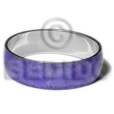 laminated lavender capiz  in 3/4 inch  stainless metal / 65mm in diameter - Shell Bangles