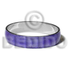 laminated lavender capiz  in 1/2 inch  stainless metal / 65mm in diameter - Shell Bangles