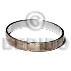 laminated shell  in 1/2 inch  stainless metal / 65mm in diameter - Shell Bangles