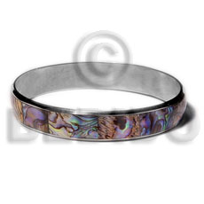 laminated paua  in 1/2 inch stainless metal / 65mm in diameter - Shell Bangles