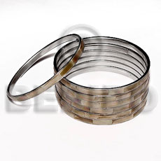 laminated brownlip in 5mm stainless metal / 65mm in diameter / price per piece - Shell Bangles