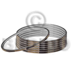 laminated brownlip tiger in 3mm stainless metal / 65mm in diameter / price per piece - Shell Bangles