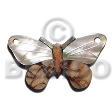 shell inlaid butterfly - Shell Pendant