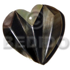 36mmx36mm laminated blacklip accordion heart pendant - Shell Pendant