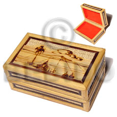 bamboo  raffia jewelry box / medium  l=113mm x w=77mm x h=57mm - Home