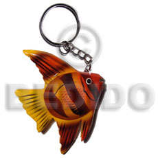fish handpainted wood keychain 90mmx65mm / can be personalized  text - Home
