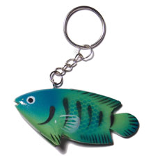fish handpainted wood keychain 73mmx35mm / can be personalized  text - Home