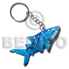 shark handpainted wood keychain 75mmx35mm / can be personalized  text - Home