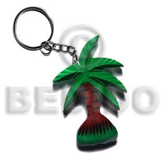 coco tree handpainted wood keychain 80mmx52mm / can be personalized  text - Home