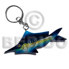 fish handpainted wood keychain 110mmx40mm / can be personalized  text - Home