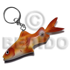fish handpainted wood keychain 105mmx40mm / can be personalized  text - Home