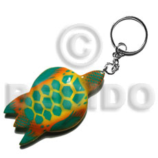 sea turtle handpainted wood keychain 85mmx50mm / can be personalized  text - Home