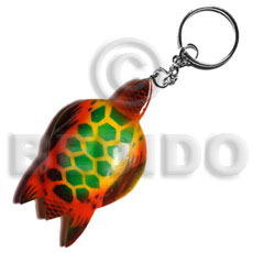 sea turtle handpainted wood keychain 85mmx50mm / can be personalized  text - Home
