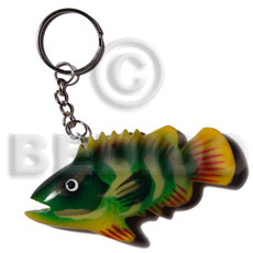fish handpainted wood keychain 80mmx40mm / can be personalized  text - Home